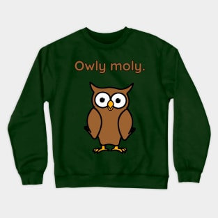 Owly moly - cute & funny owl pun Crewneck Sweatshirt